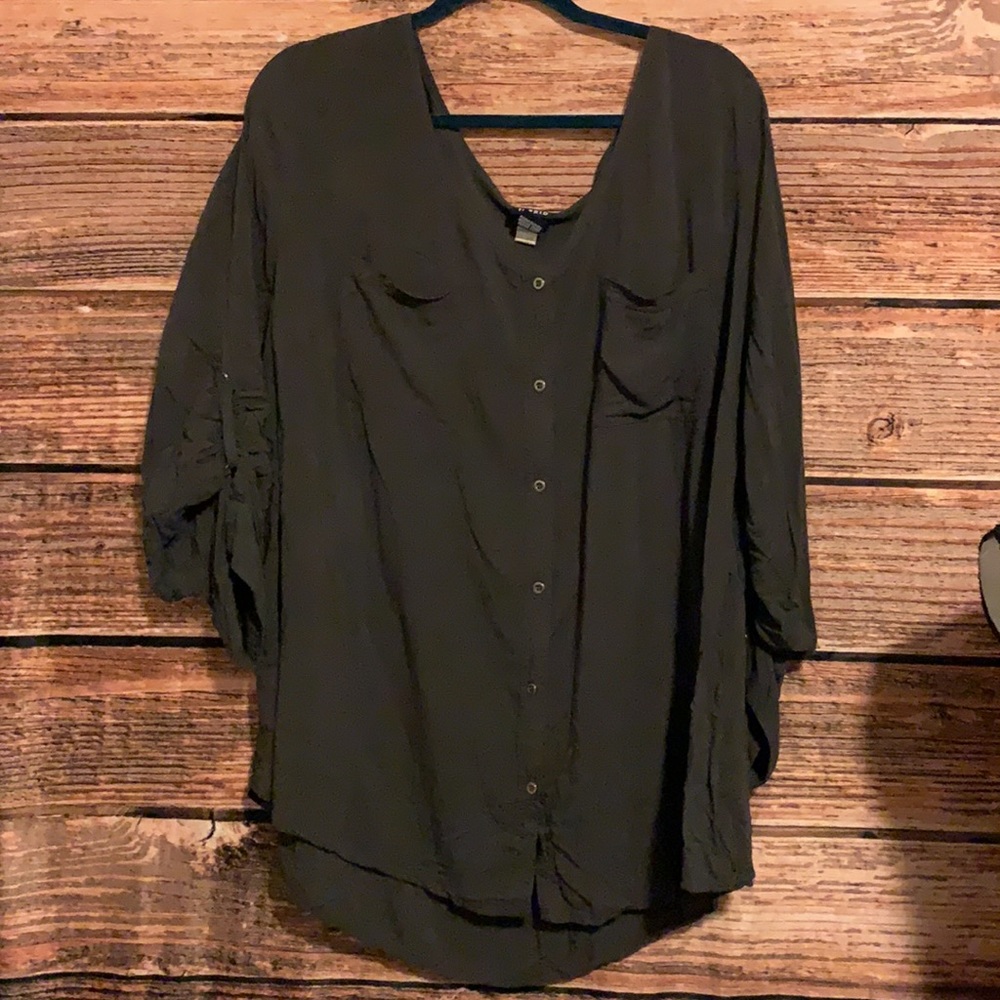 Torrid) Button Front Challis Top - image 2